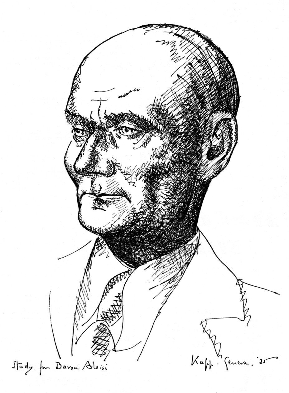 Studie pro barona Aloisiho, italského státníka, 1935 od Edmond Xavier Kapp