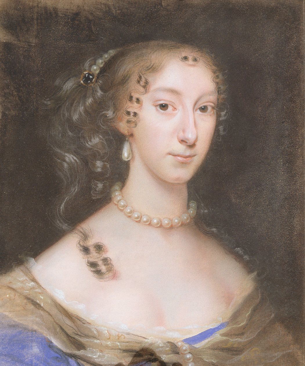 Portrét šlechtické ženy (pastel a tužka na papíře) (pár viz 146370) od Edmund Ashfield