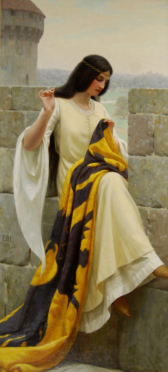 Stitching the Standard, 1911 od Edmund Blair Leighton
