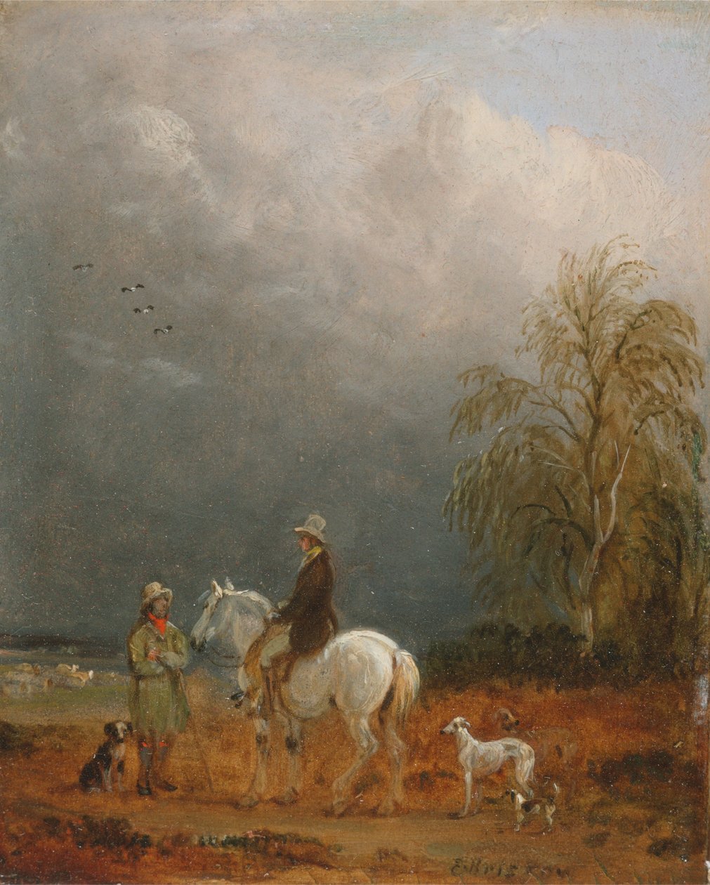 Cestovatel a pastýř v krajině od Edmund Bristow