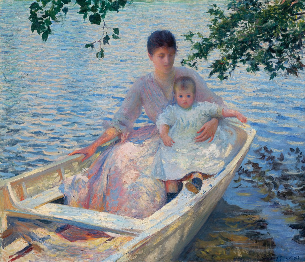 Matka a dítě ve člunu od Edmund Charles Tarbell