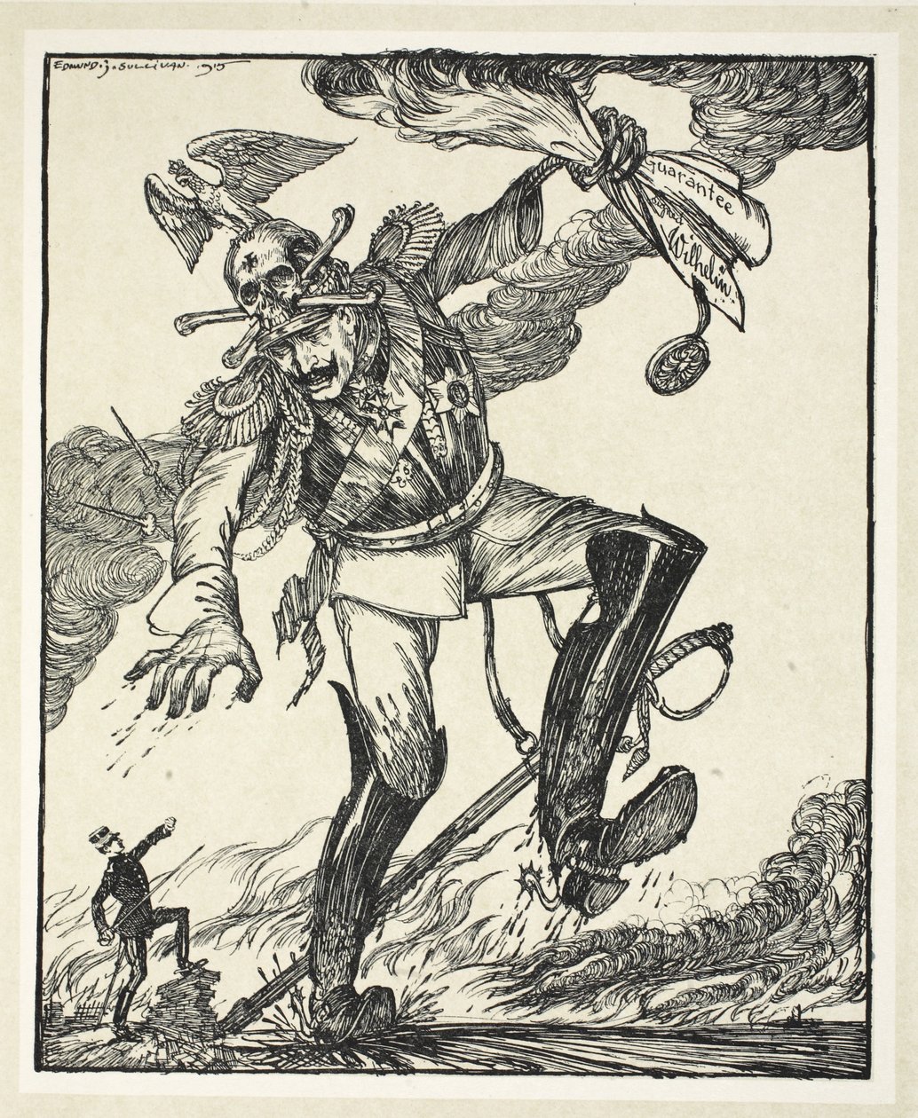 Jack, zabiják obrů (věnováno belgickému králi), ilustrace z knihy The Kaiser