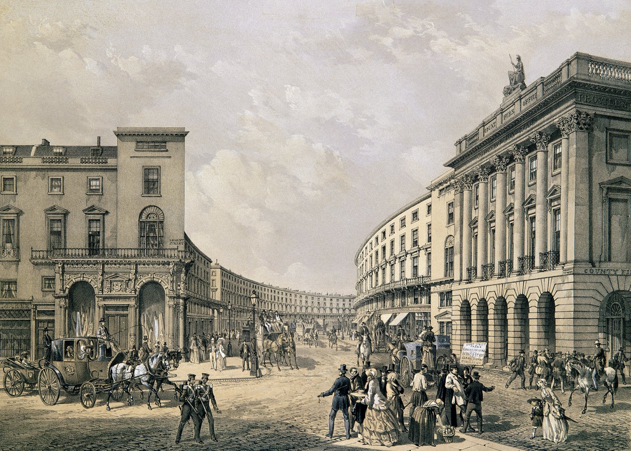 The Quadrant, Regent Street, hospoda. 1852 (litografie) od Edmund Walker