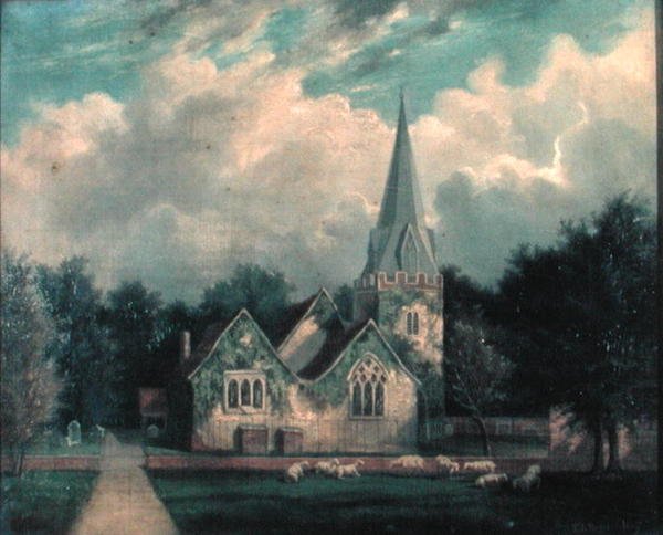 Kostel Stoke Poges od Edmund Birckhead Bensell
