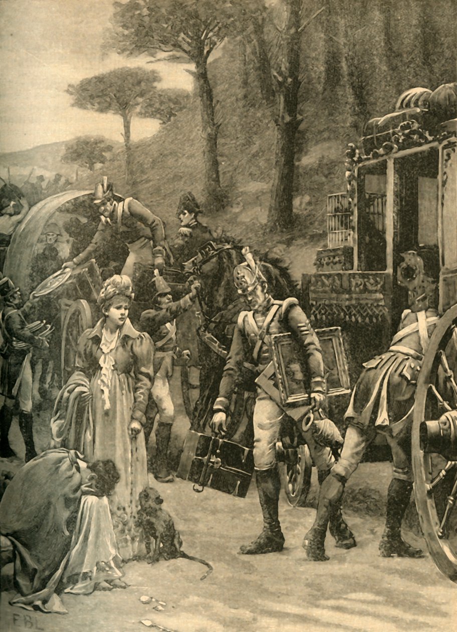 Útěk krále Josepha Bonaparte z Vitoria, Španělsko, 1813 c1890. od Edmund Blair Leighton