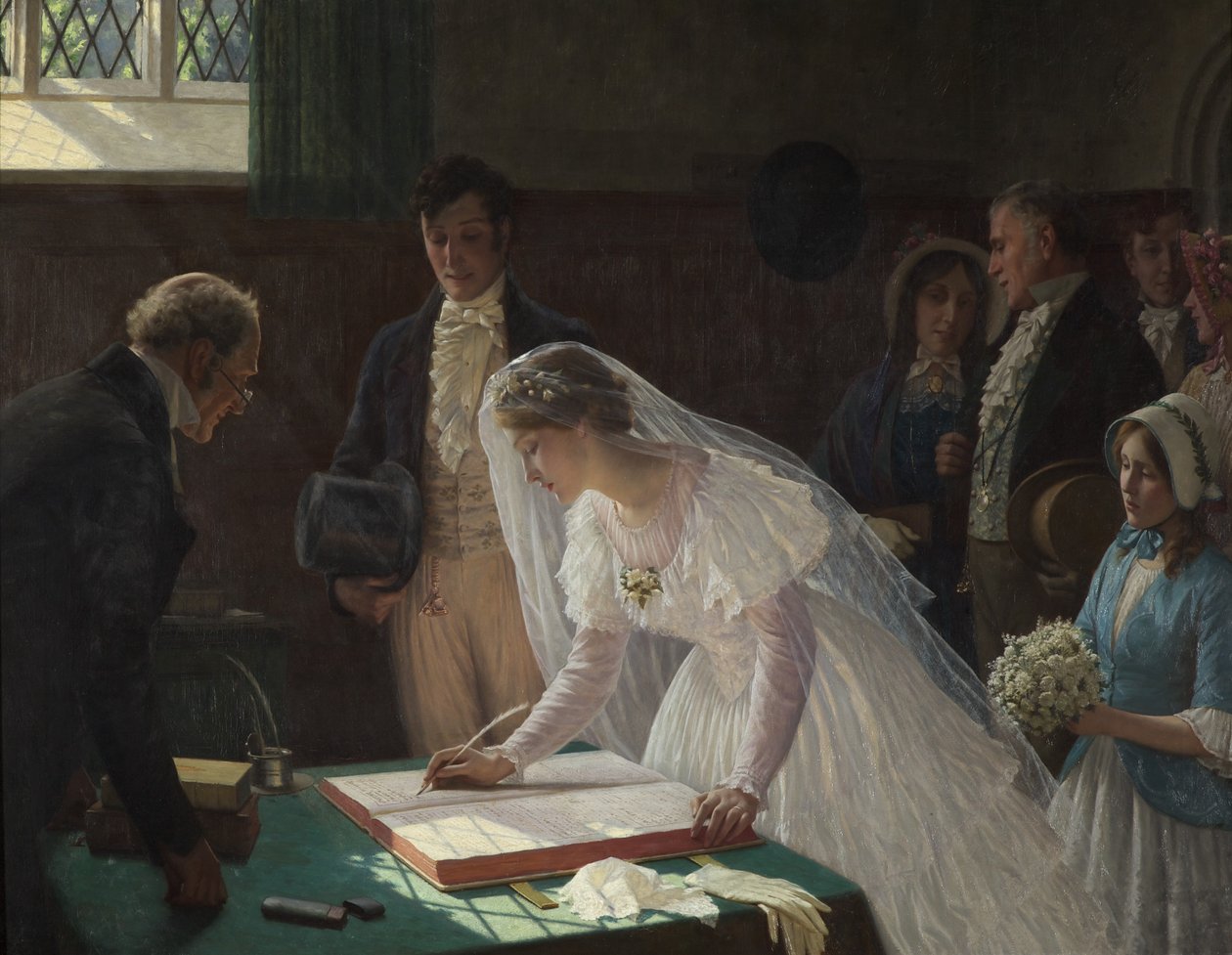 Podpis registru (olej na plátně) od Edmund Blair Leighton