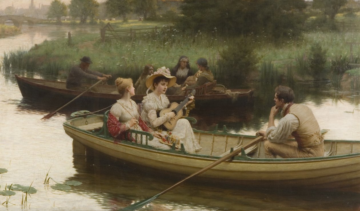 Smutek a píseň (olej na plátně) od Edmund Blair Leighton
