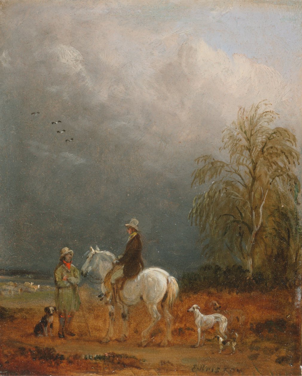 Cestovatel a pastýř v krajině od Edmund Bristow