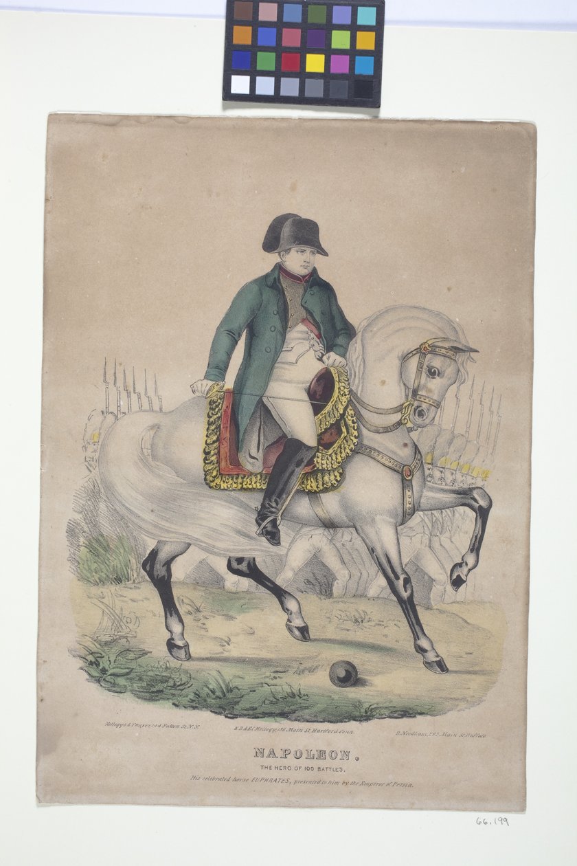Napoleon - Hrdina 100 bitev (ručně kolorovaná litografie) od Edmund Burke Kellogg