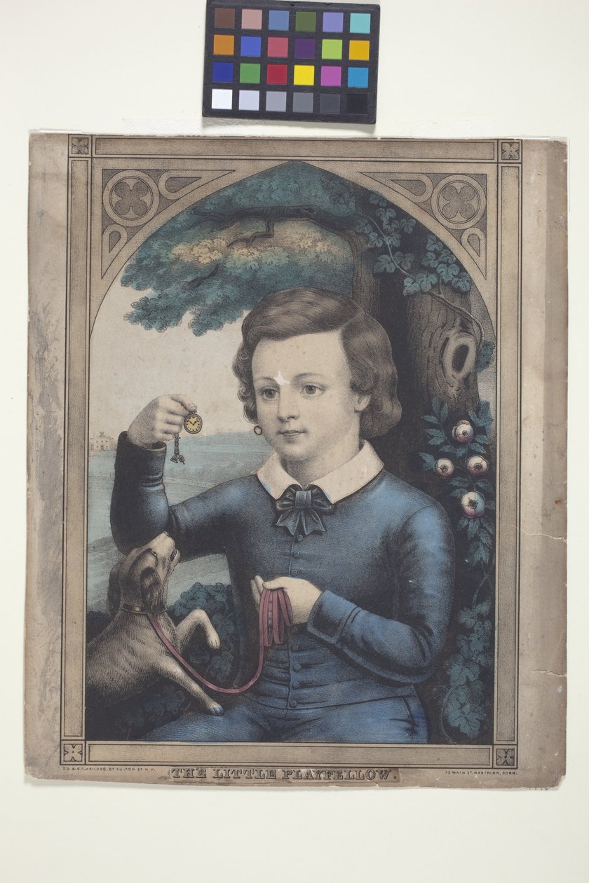 The Little Playfellow (ručně kolorovaná litografie) od Edmund Burke Kellogg