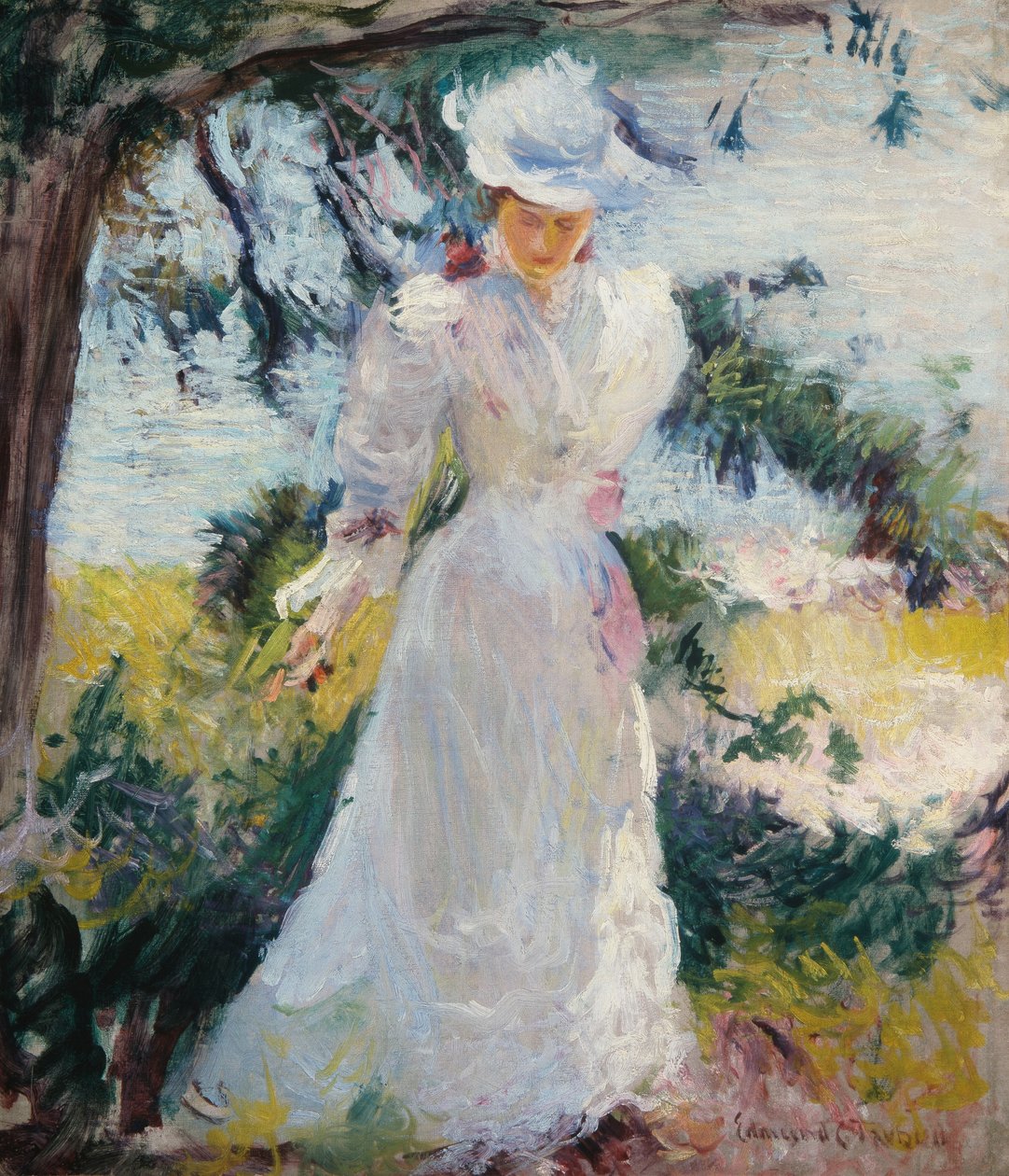 Moje žena, Emeline, v zahradě od Edmund Charles Tarbell