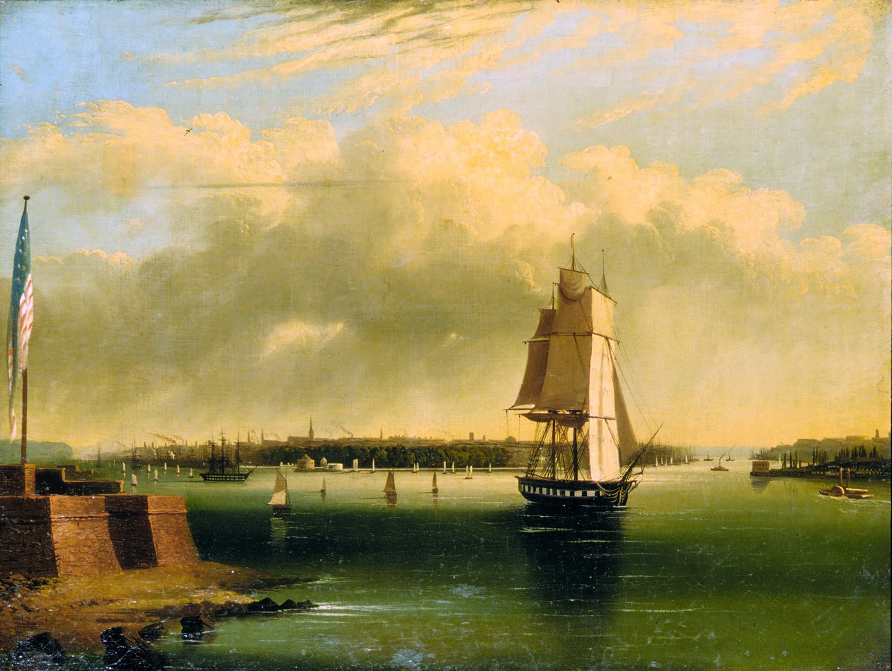 Bay and Harbour of New York z Bedlowova ostrova, 1850-60. od Edmund Coates