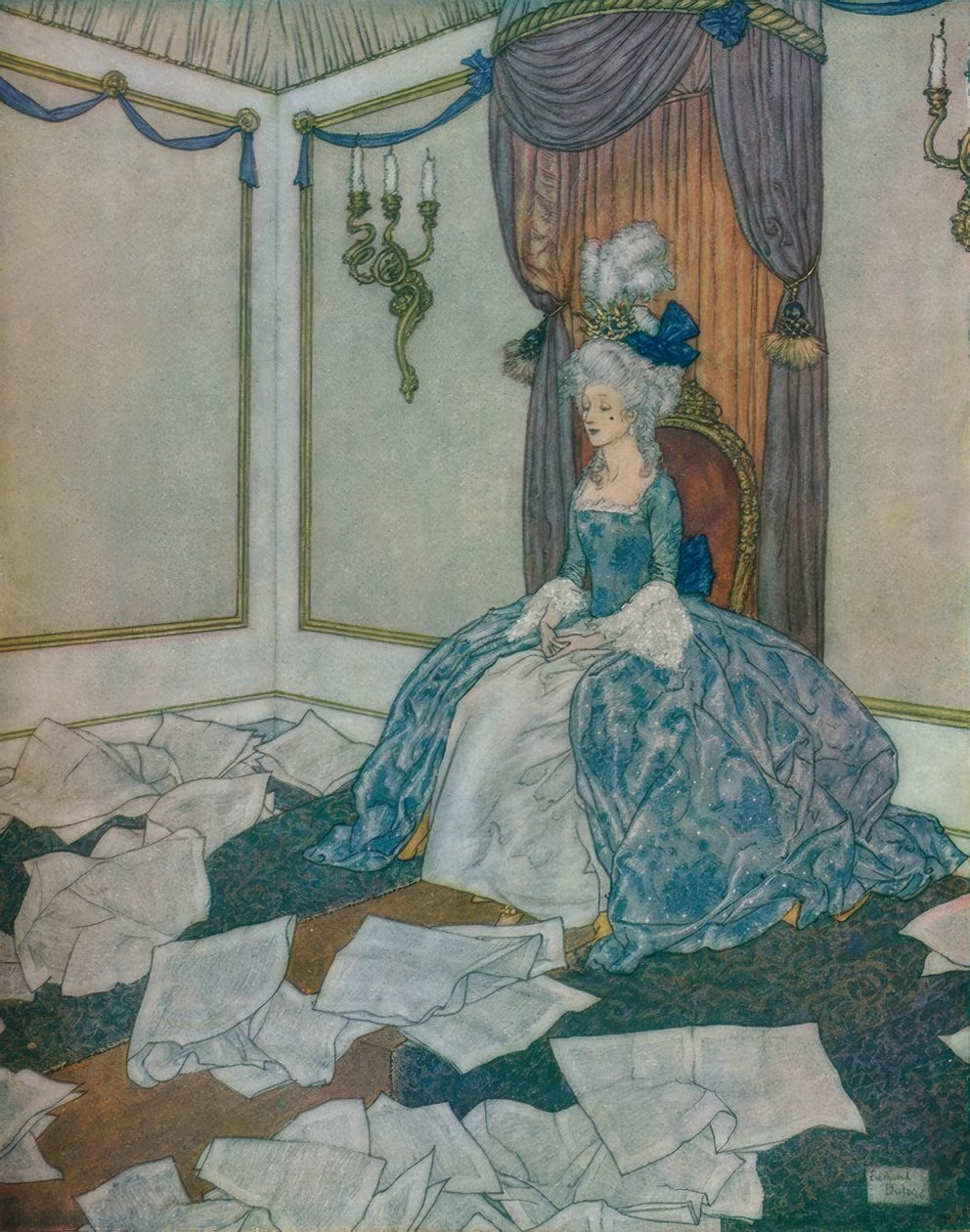 Přečetla všechny noviny světa a stejně je zapomněla, taková je její inteligence. od Edmund Dulac