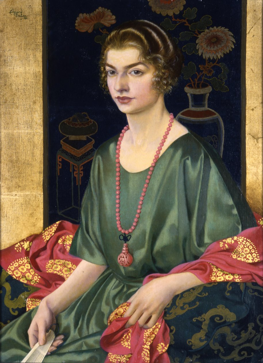 Portrét Elizabeth Allhusenové (olej na plátně na desce) od Edmund Dulac