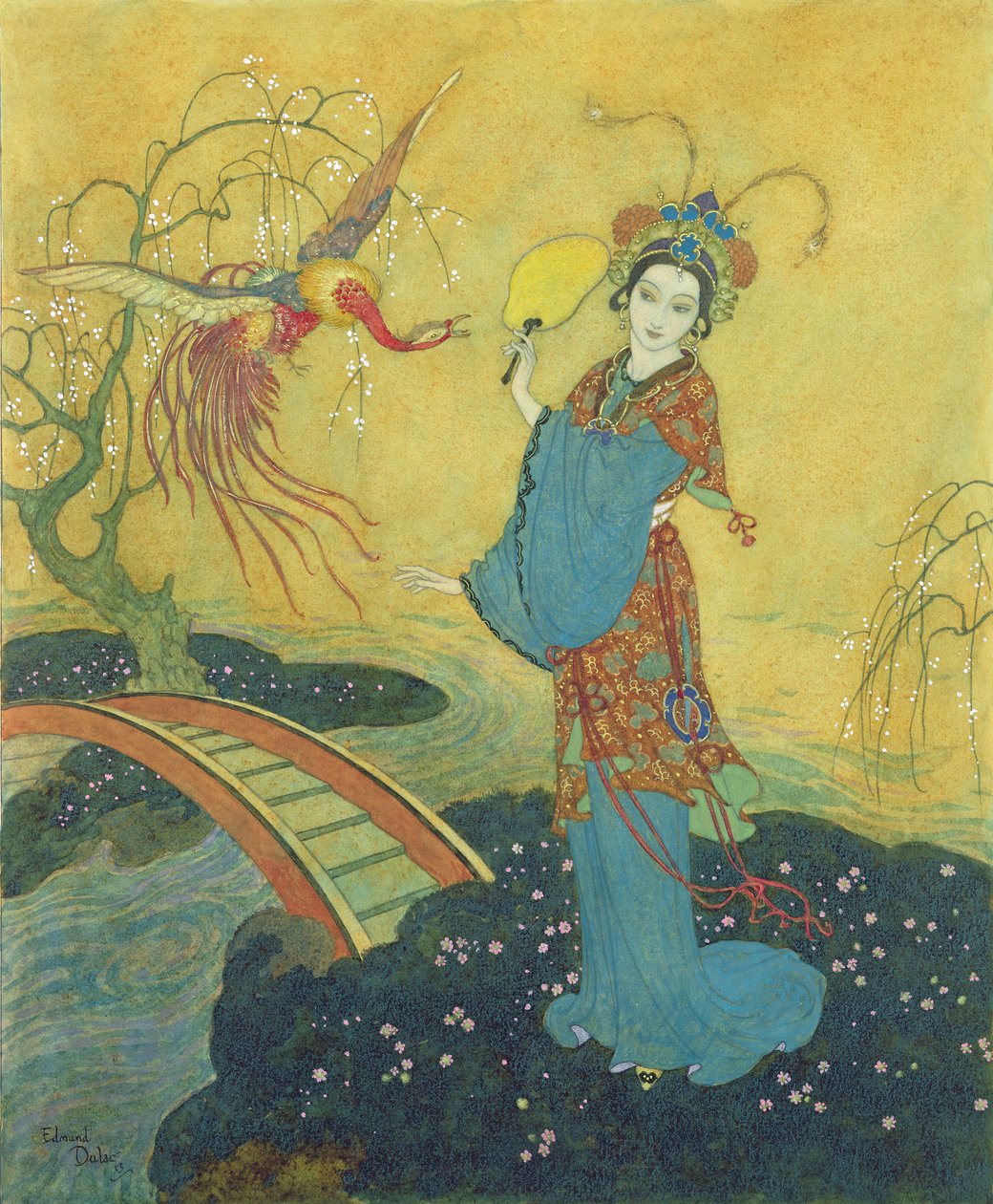 Princezna Badoura, ilustrace z knihy Princezna Badoura, Pohádka z arabských nocí, převyprávěné Laurencem Housmanem od Edmund Dulac
