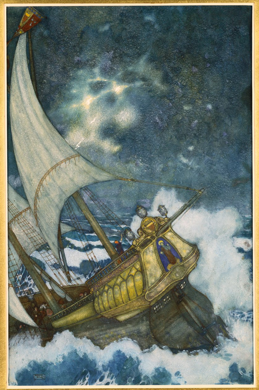 Ztroskotání, z filmu Bouře od Edmund Dulac