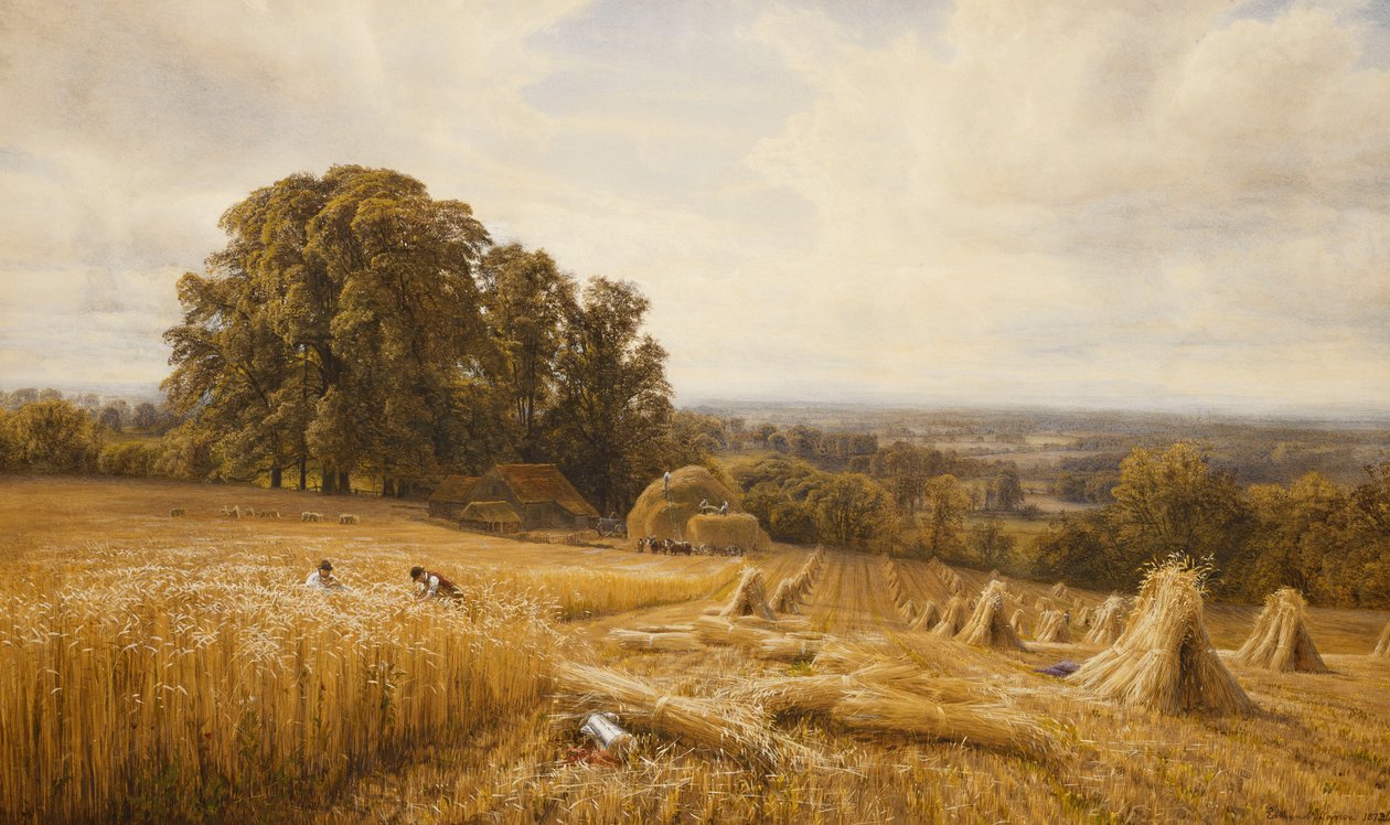 Rozsáhlá krajina s kombajny, 1873 od Edmund George Warren