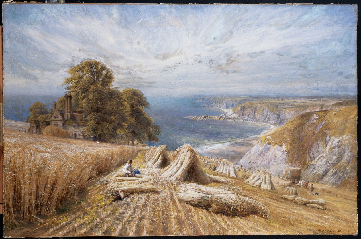 Sklizeň na jižním pobřeží, 1869 od Edmund George Warren
