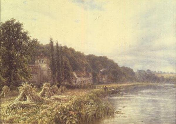 Riverside Village s postavami rybaření od Edmund George Warren