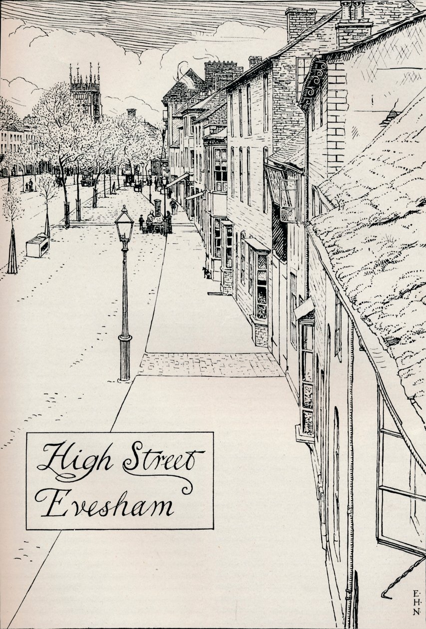High Street Evesham, 19. století od Edmund Hort New