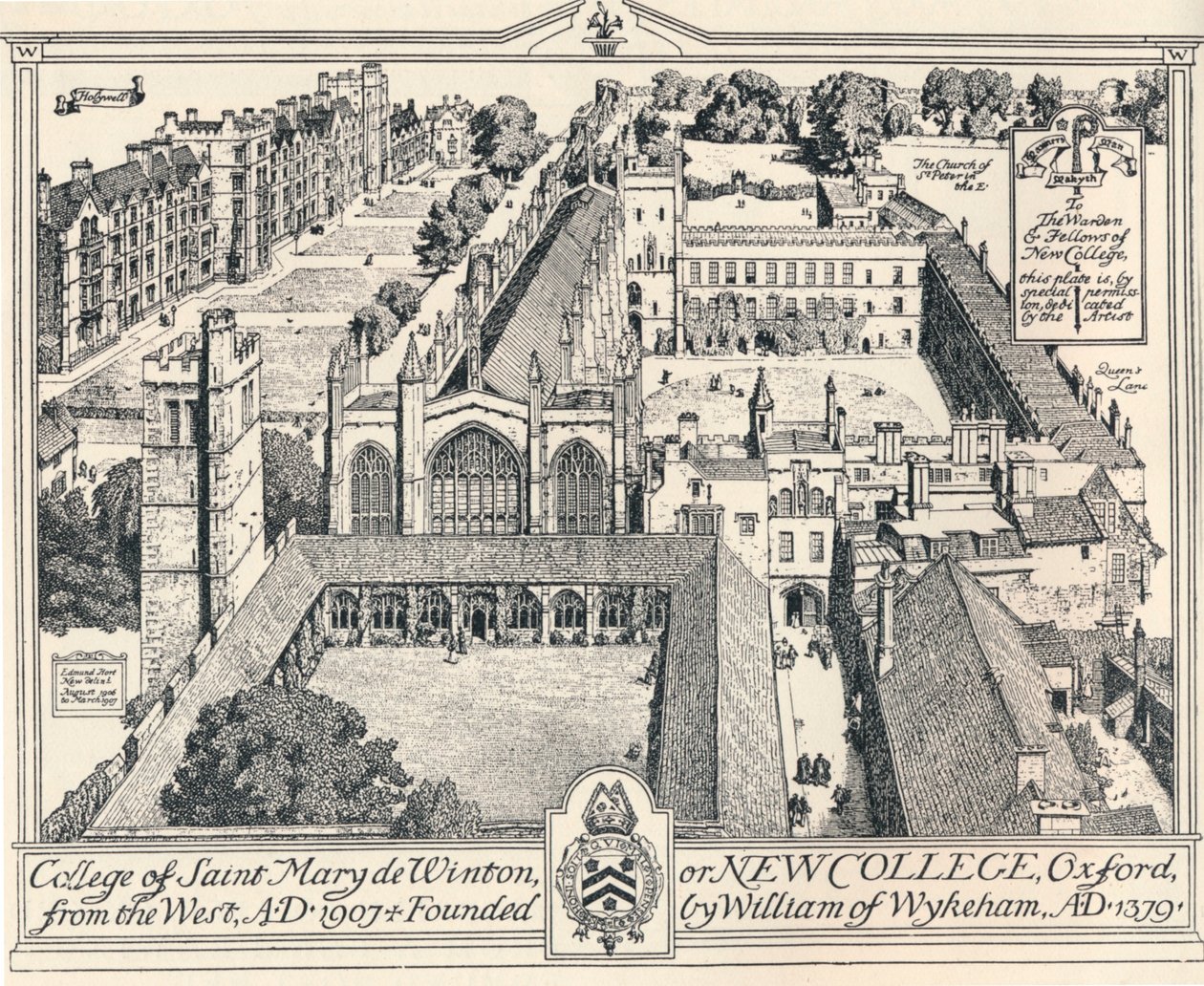 New College, Oxford, c1905 od Edmund Hort New
