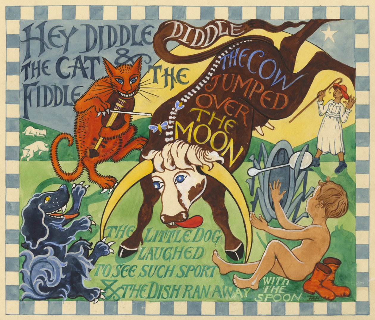 Hej Diddle Diddle, kolem roku 1935 (kvaš na papíře) od Edmund Hunter