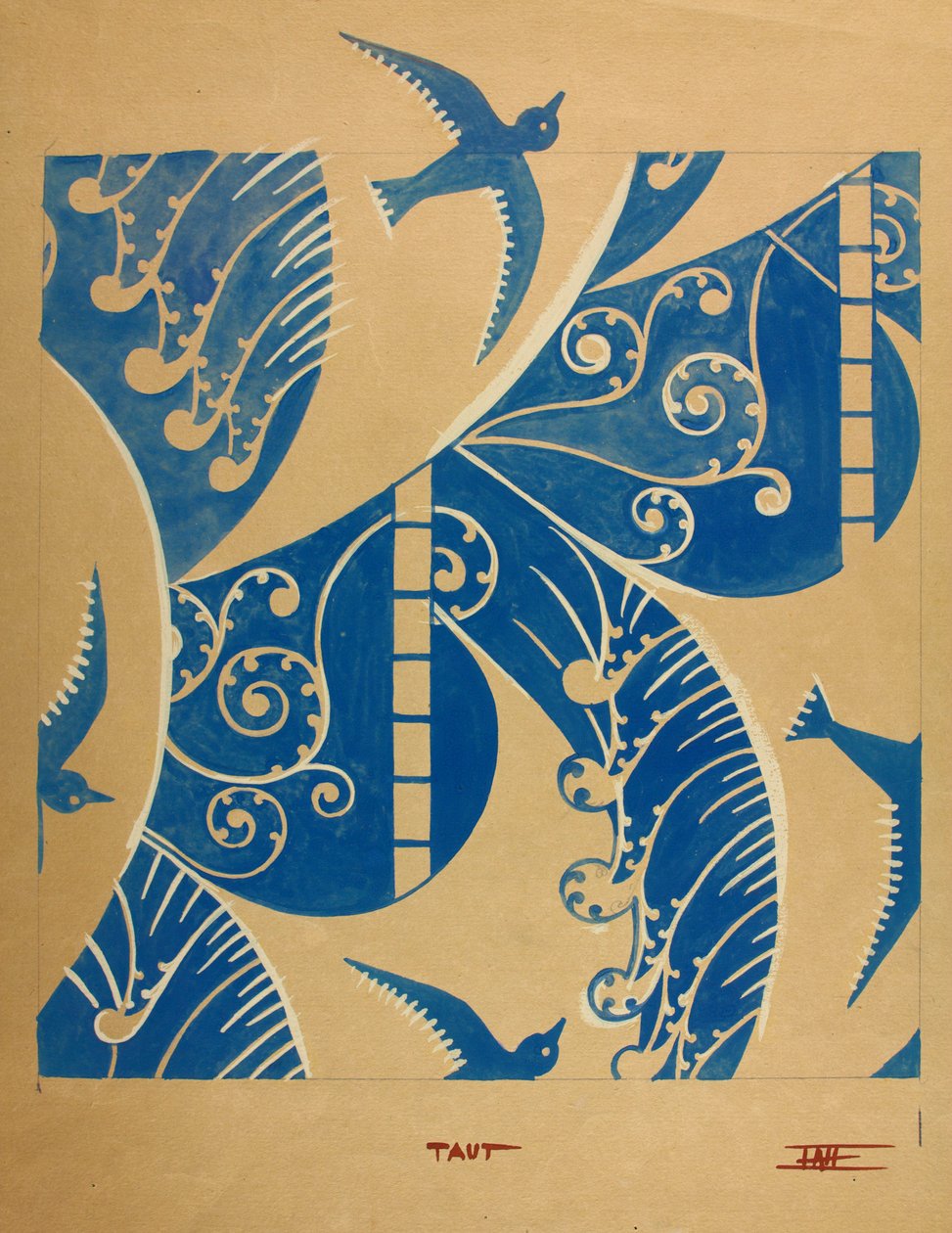 Taut, kolem roku 1930 (kvaš na papíře) od Edmund Hunter