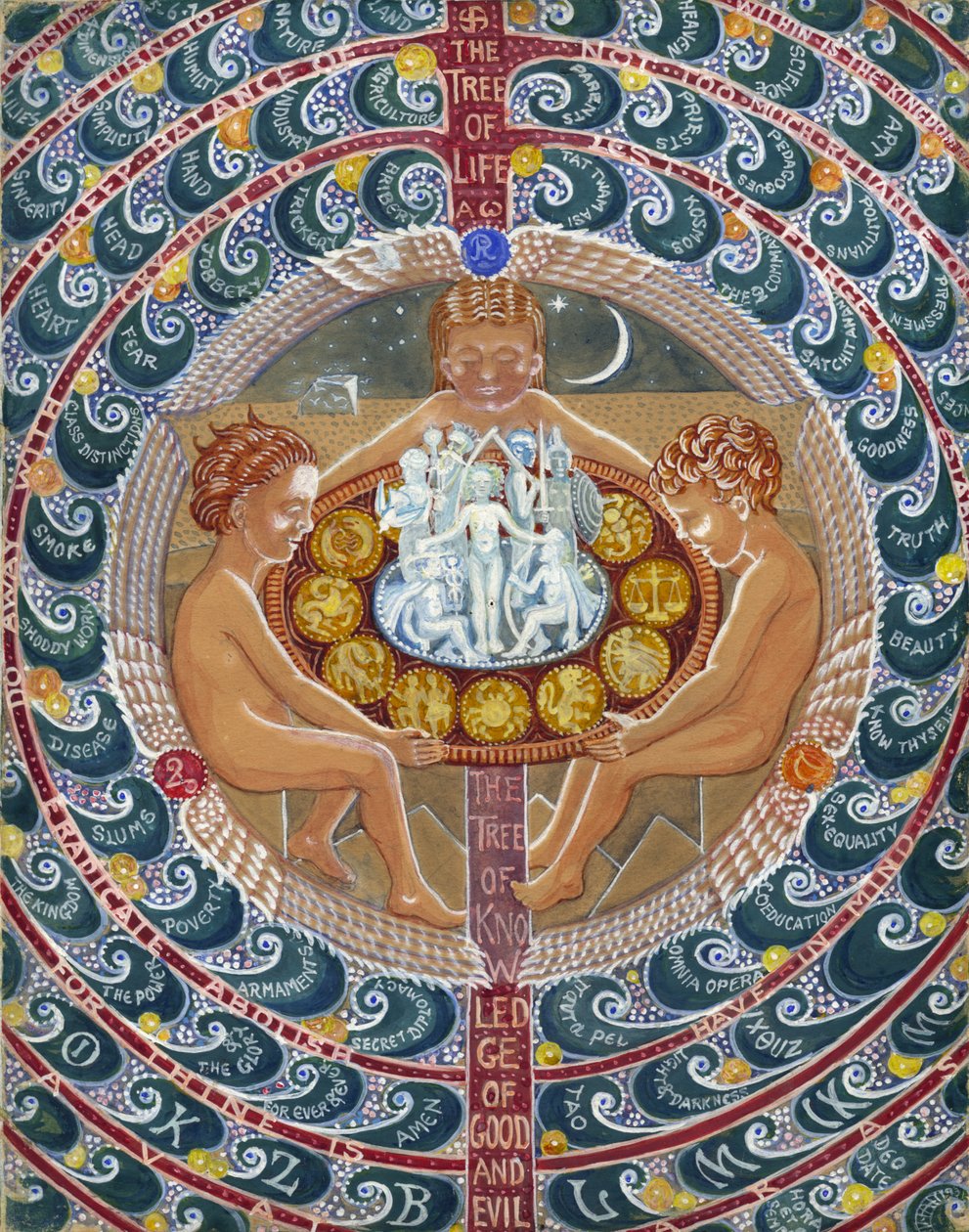 Tři králové: Strom života, nedatováno (kvaš na papíře) od Edmund Hunter