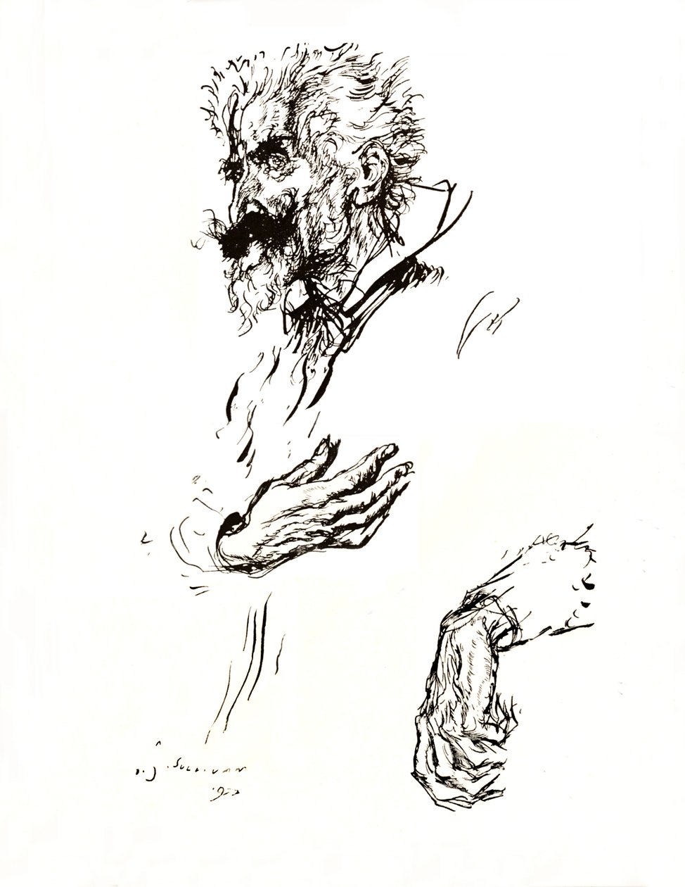 Don Quijote. Pen Sketch from Line: An Art Study, 1923 od Edmund Joseph Sullivan