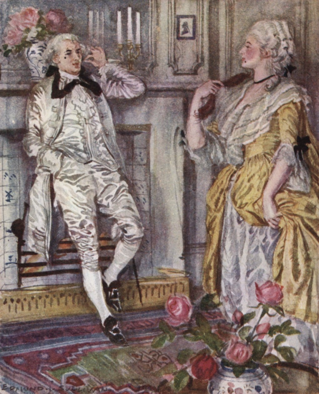 Ilustrace k Vicar of Wakefield od Olivera Goldsmitha (barevné lito) od Edmund Joseph Sullivan