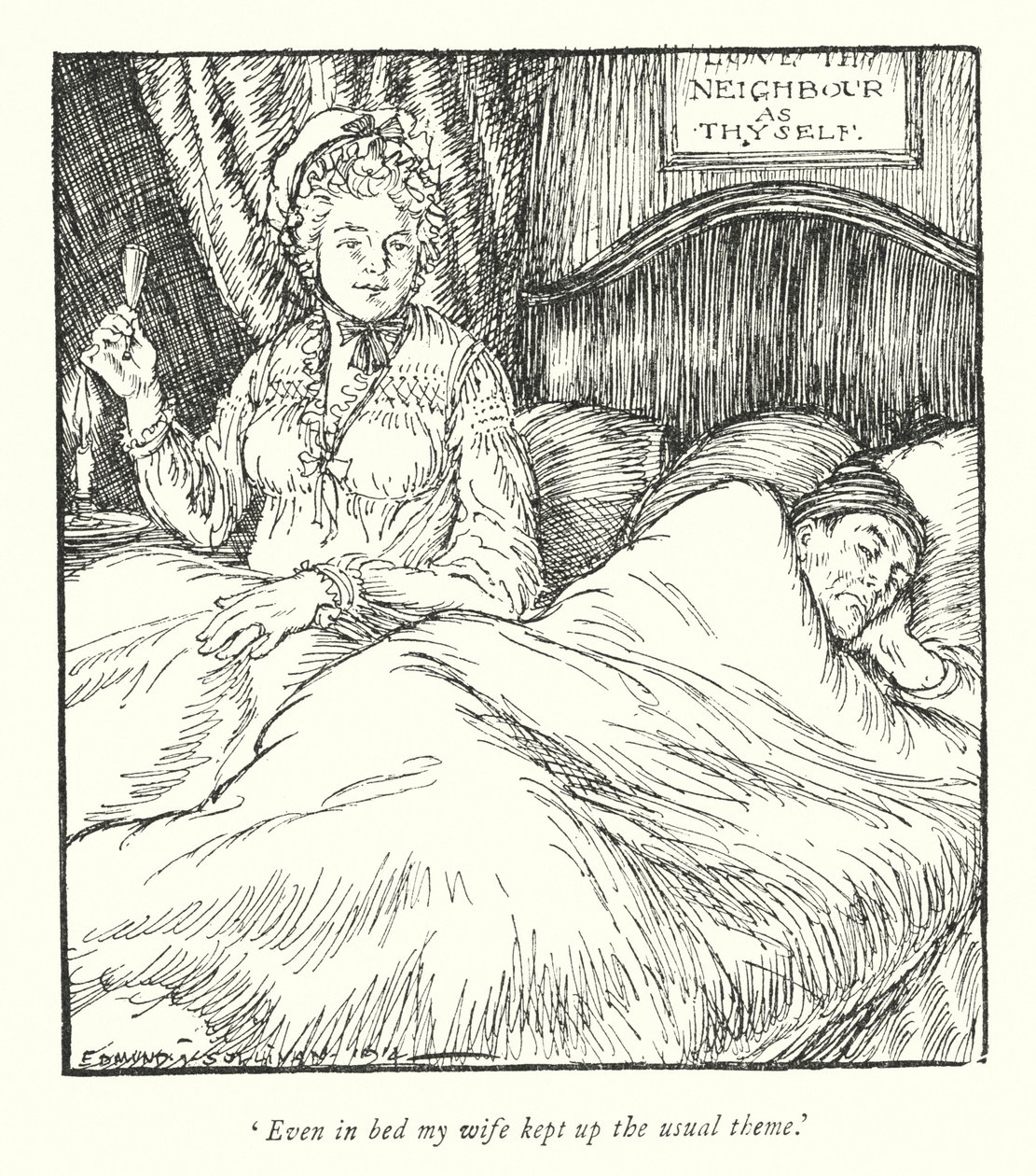 Ilustrace k Vicar of Wakefield od Olivera Goldsmitha (litho) od Edmund Joseph Sullivan