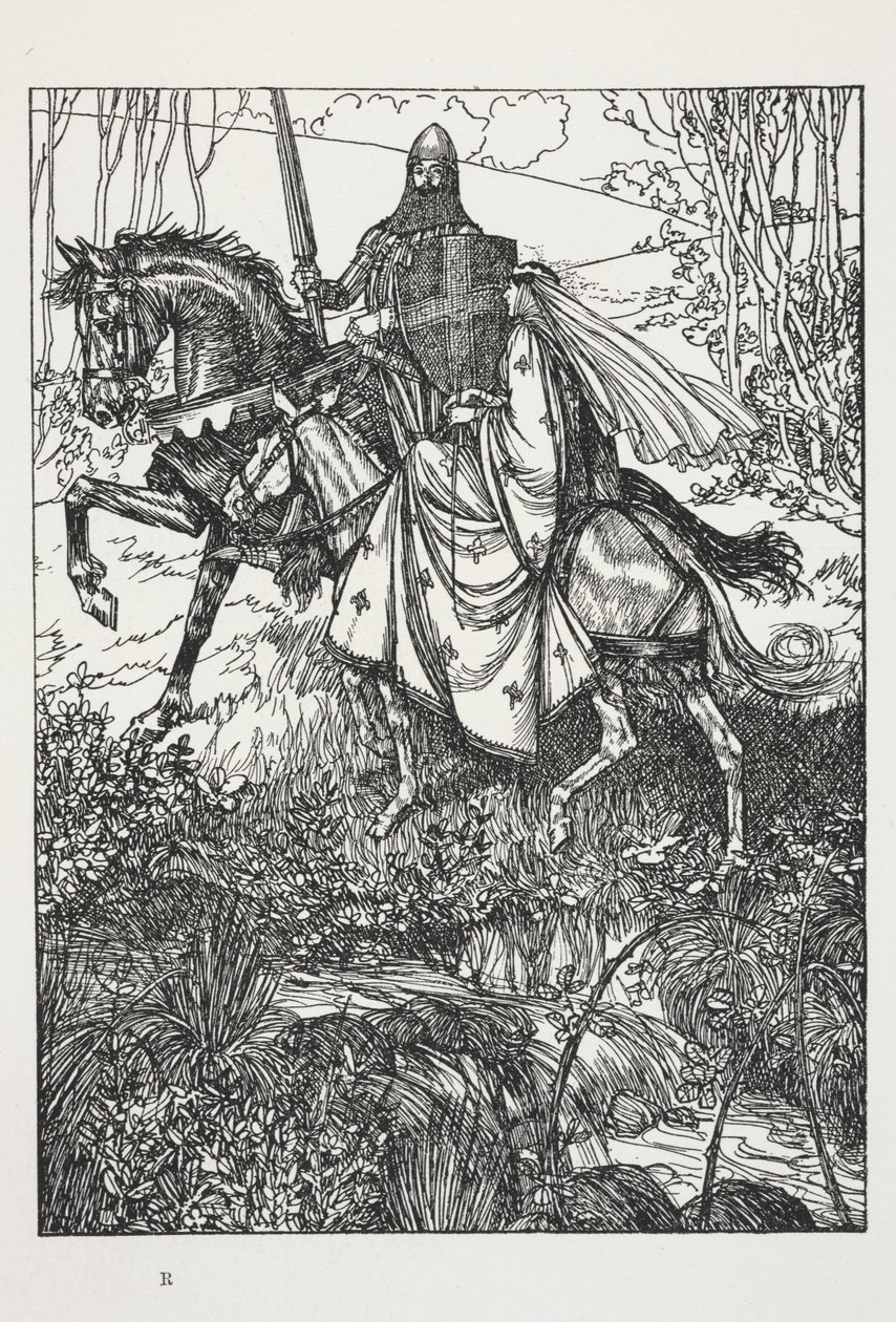 Sir Launcelot a královna Guinevere, ilustrace z 