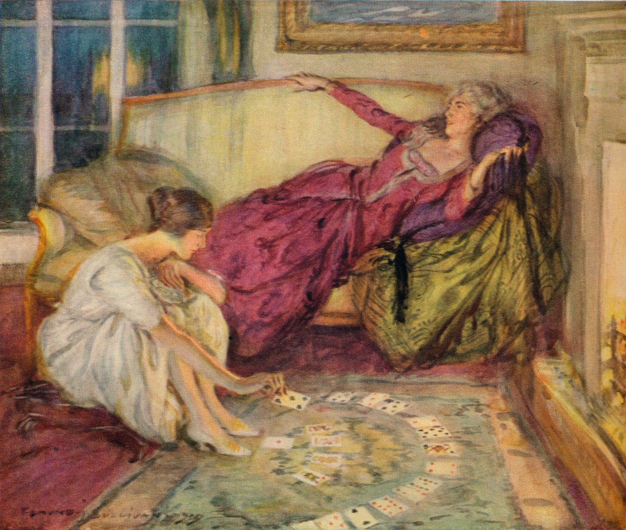 The Fall of the Card, c1889-1924, 1924 od Edmund Joseph Sullivan