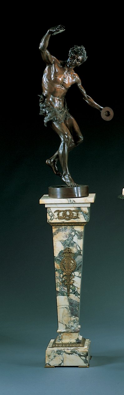 Odlito podle modelu od Goldscheidera, modelovaného jako tančící satyr hrající na činely od Edmund Klotz