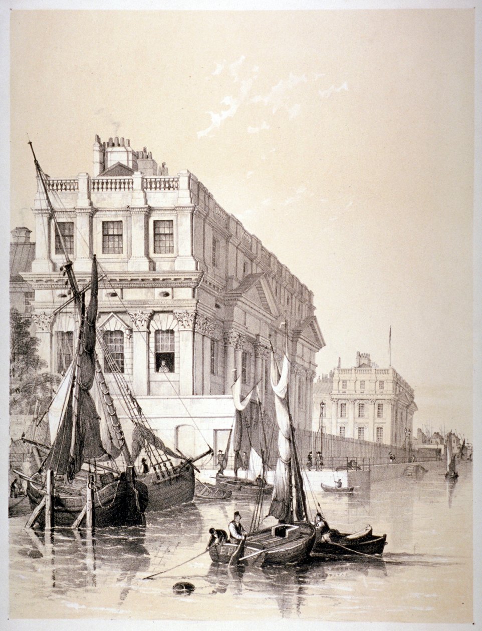 Královská námořní nemocnice, Greenwich, Londýn, 1838. od Edmund Patten