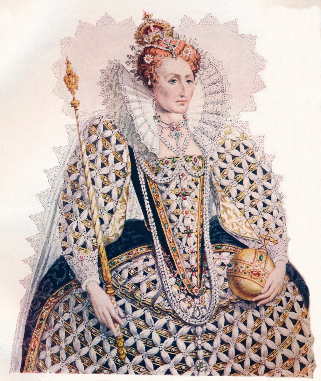 Alžběta, anglická královna, porážka španělské armády, 1588, 1902 od Edmund Thomas Parris