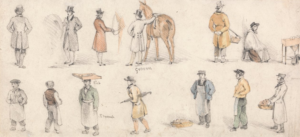 Studie obchodníků a čeledínů od Edmund Thomas Parris