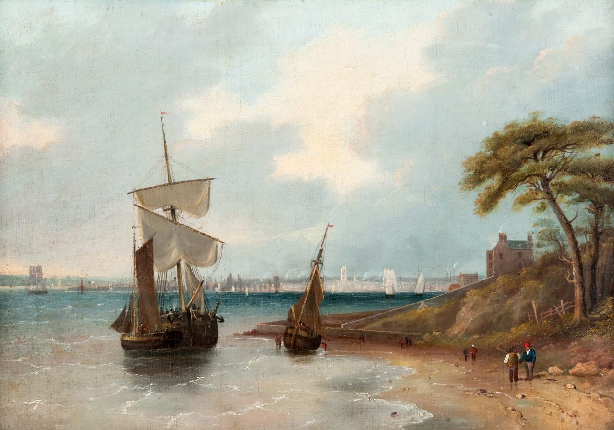 Dundee from the East, cca 1830 (olej na plátně) od Edmund Thornton Crawford