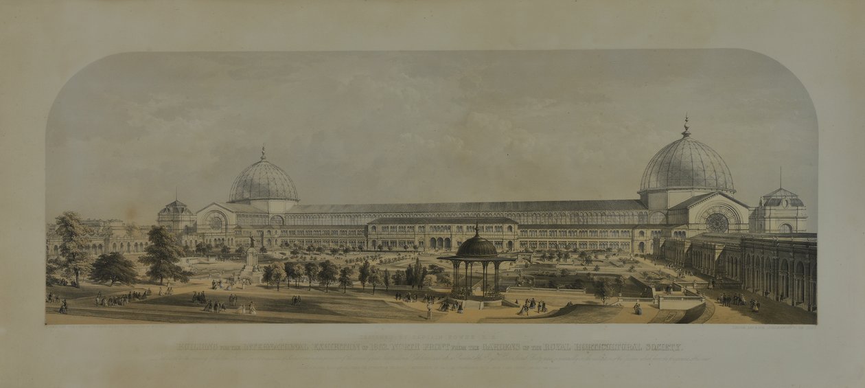 Mezinárodní výstava z roku 1862, severní fronta ze zahrad Královské zahradnické společnosti, 1862 od Edmund Walker
