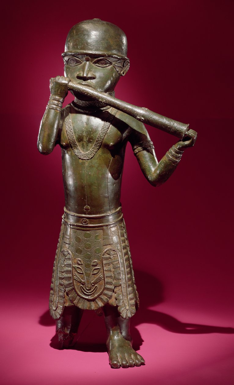 Hornblower, z Beninu, Nigérie (bronz) od Edo Culture