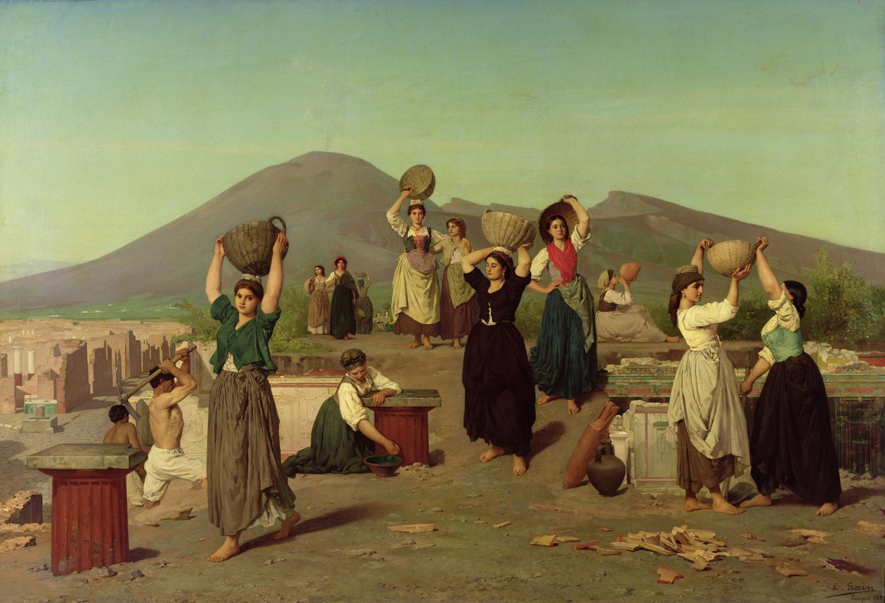 Vykopávky v Pompejích, 1865 od Edouard Alexandre Sain
