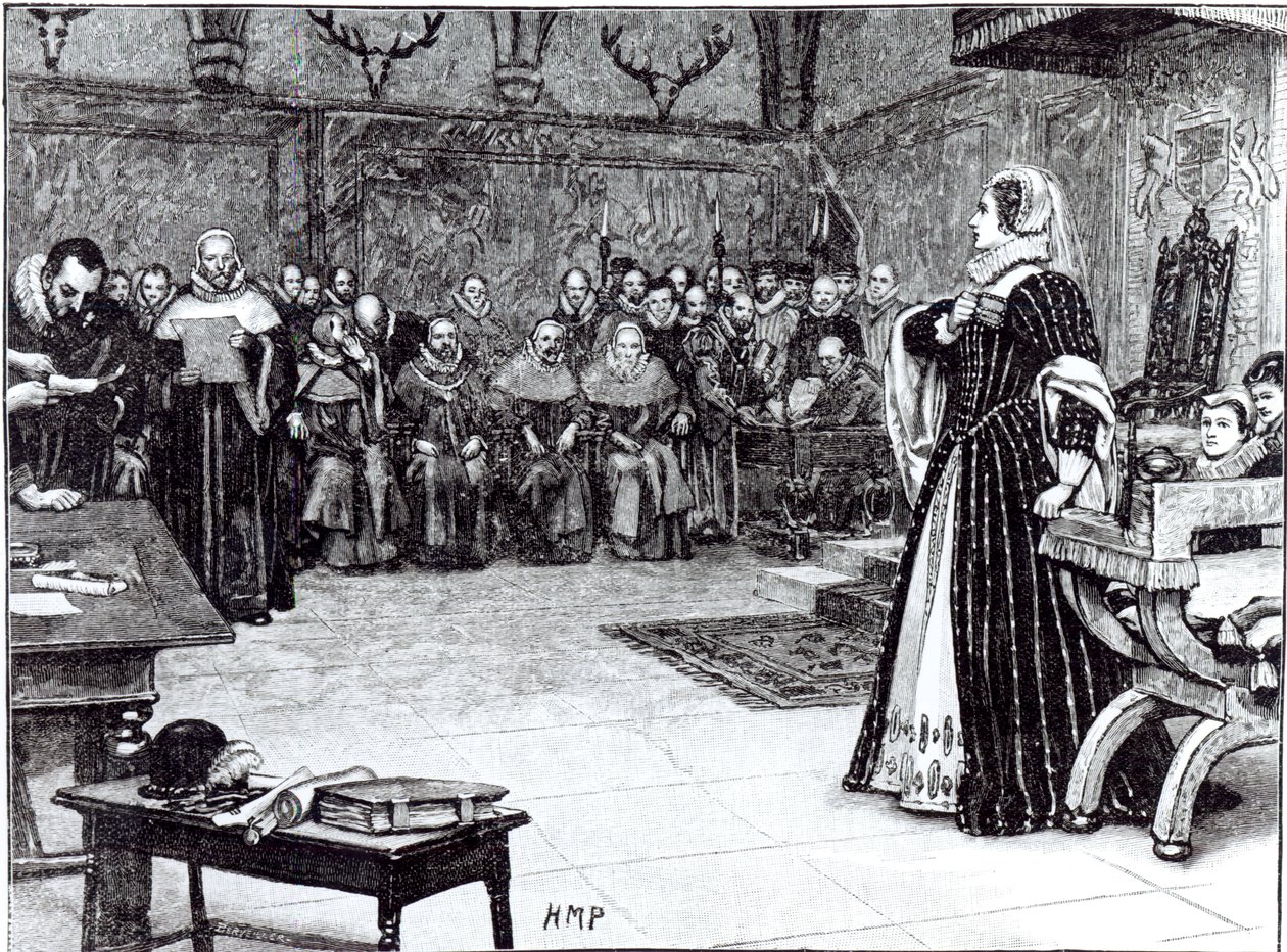 Proces s Marií, královnou skotskou (1542-87), na hradě Fotheringhay od Edouard Berveiller