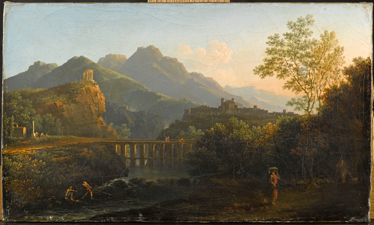 Pohled na chrám Sibyly v Tivoli podle malířova výkladu od Edouard Jacques André Vanderbuch