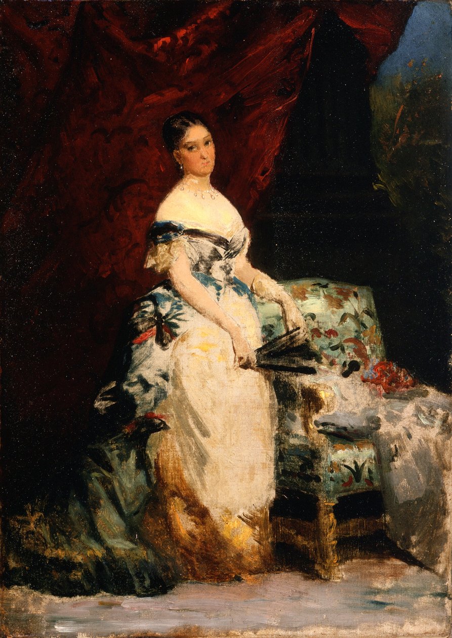 Portrét princezny Brancaccio-Massimo, 1860-70 od Edouard Louis Dubufe