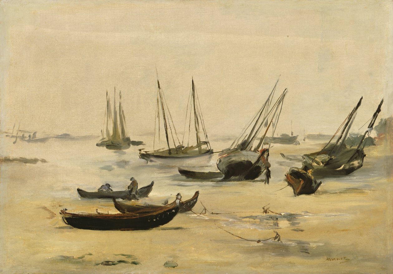 Pláž, odliv kolem roku 1873 od Édouard Manet
