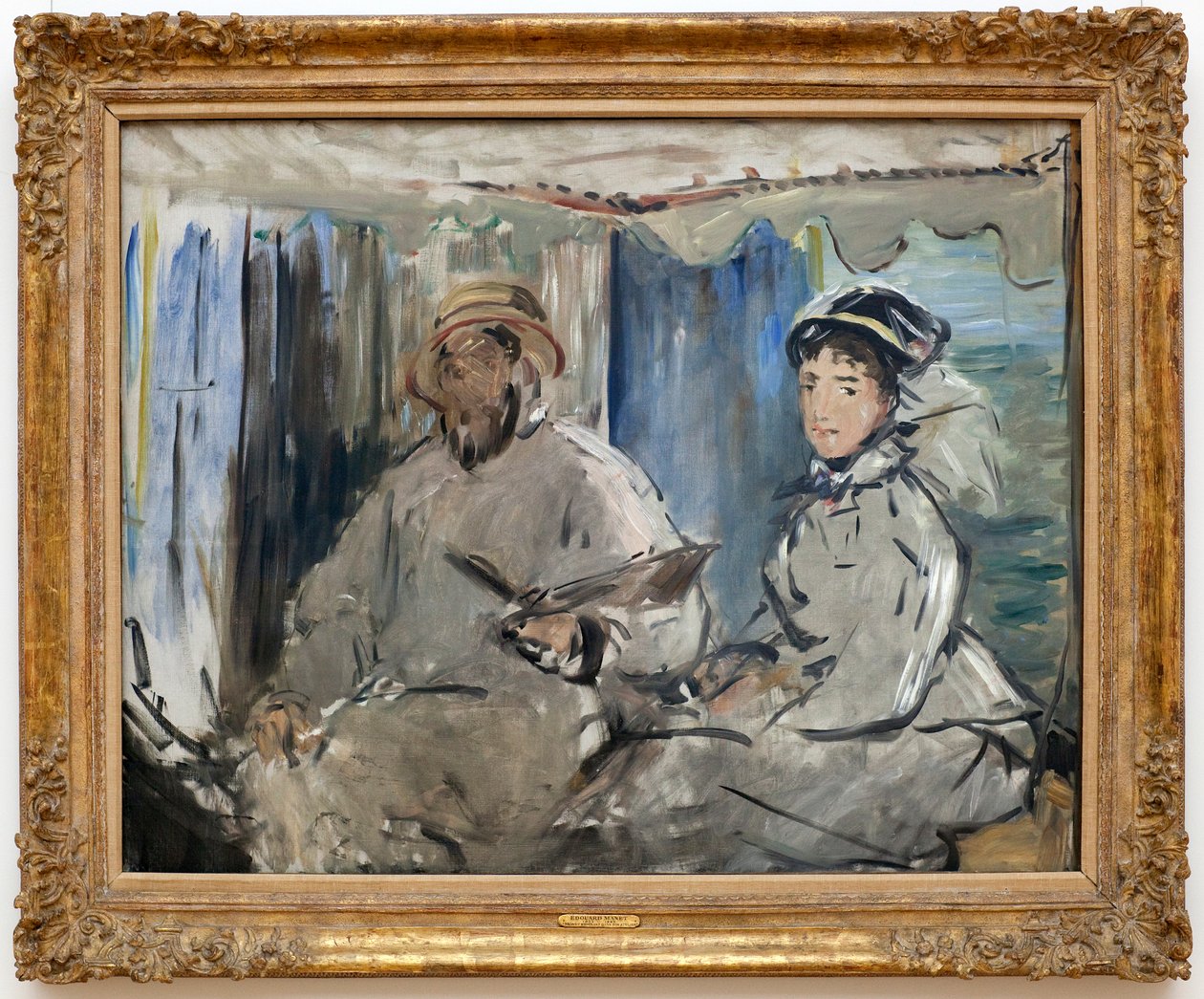 Claude Monet s manželkou Camille, 1874 od Édouard Manet
