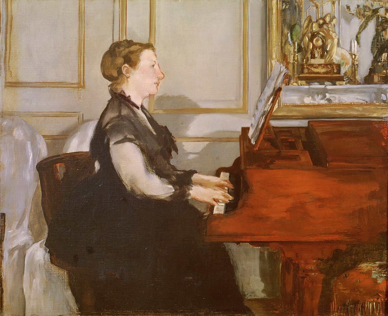 Madame Manet u klavíru, 1868 od Édouard Manet