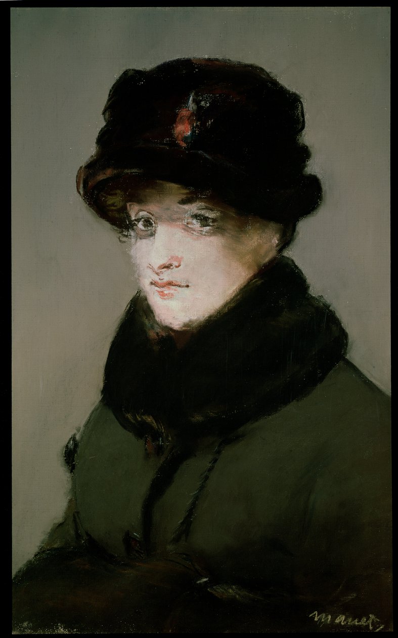 Mery Laurent (1849-1900) na svetru s kožešinovým límcem, 1882 (pastel na plátně) od Édouard Manet