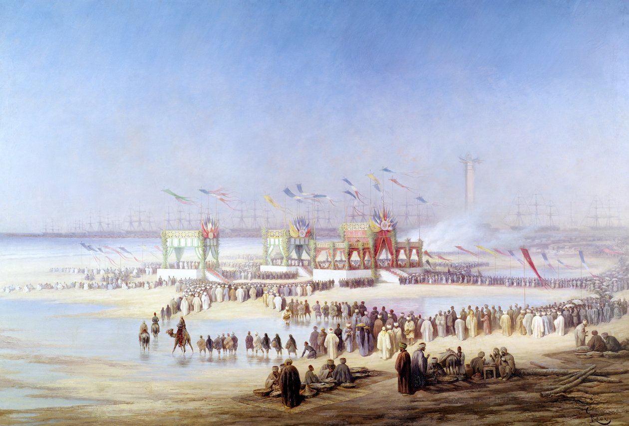 Inaugurace Suezského průplavu císařovnou Eugenií (1826-1920) 17. listopadu 1869 od Edouard Riou
