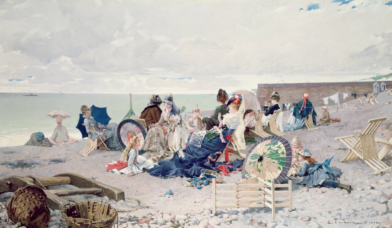 Pláž v Yport, 1878 od Edouard Toudouze